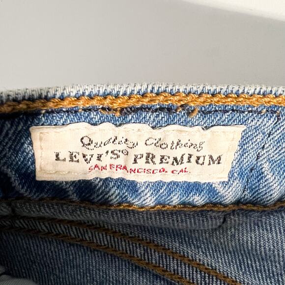 Levi's Wedgie Straight Jeans Womens 29 Button Fly Short Stretch Ankle Premium - Picture 6 of 10